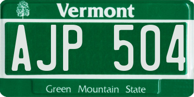 VT license plate AJP504