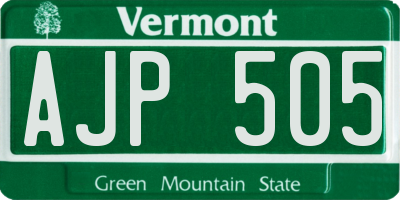 VT license plate AJP505