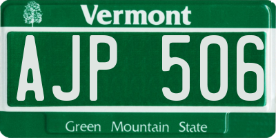 VT license plate AJP506