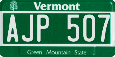 VT license plate AJP507