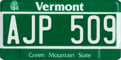 VT license plate AJP509