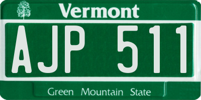 VT license plate AJP511