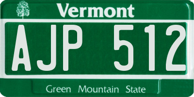 VT license plate AJP512