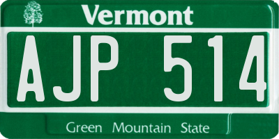 VT license plate AJP514