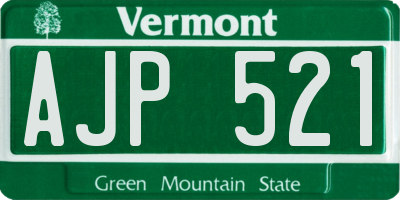 VT license plate AJP521
