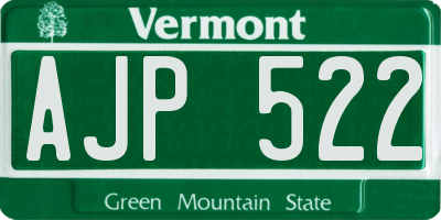 VT license plate AJP522
