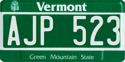 VT license plate AJP523