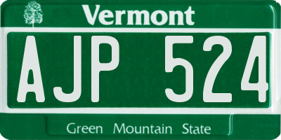 VT license plate AJP524