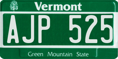 VT license plate AJP525