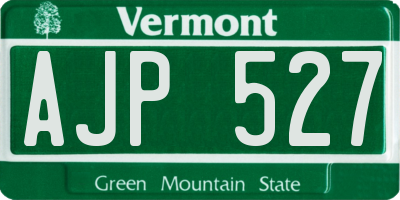 VT license plate AJP527