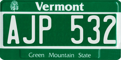 VT license plate AJP532