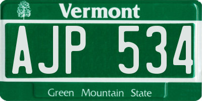 VT license plate AJP534