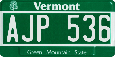 VT license plate AJP536