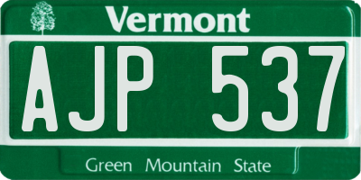 VT license plate AJP537