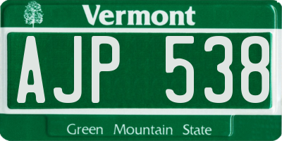 VT license plate AJP538