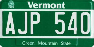 VT license plate AJP540