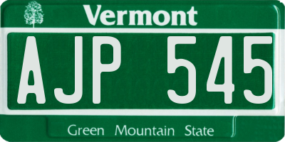 VT license plate AJP545