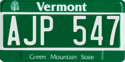 VT license plate AJP547