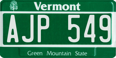 VT license plate AJP549