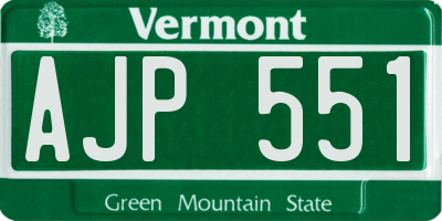 VT license plate AJP551