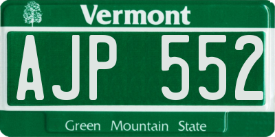 VT license plate AJP552