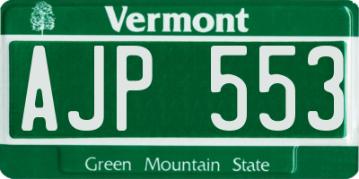 VT license plate AJP553