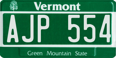 VT license plate AJP554