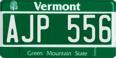 VT license plate AJP556