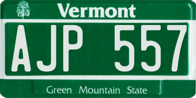VT license plate AJP557