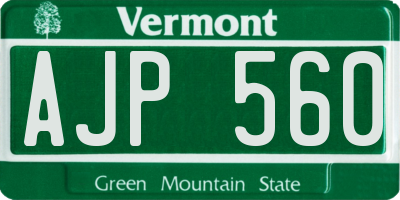 VT license plate AJP560