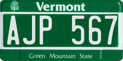 VT license plate AJP567