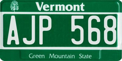 VT license plate AJP568