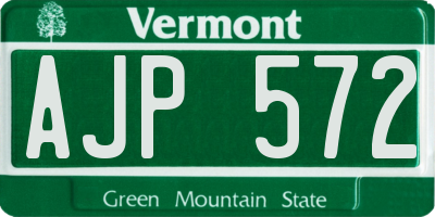 VT license plate AJP572
