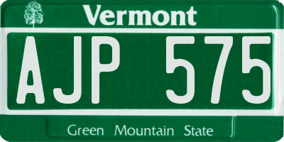 VT license plate AJP575