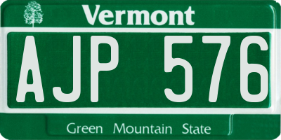 VT license plate AJP576
