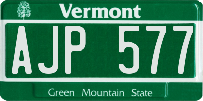 VT license plate AJP577