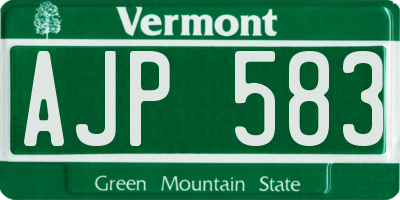 VT license plate AJP583