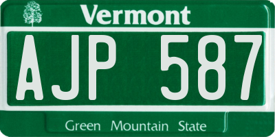 VT license plate AJP587