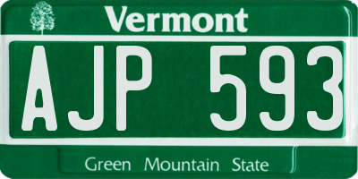 VT license plate AJP593