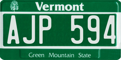 VT license plate AJP594