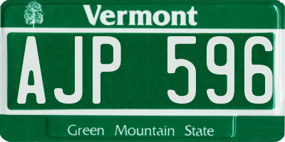 VT license plate AJP596