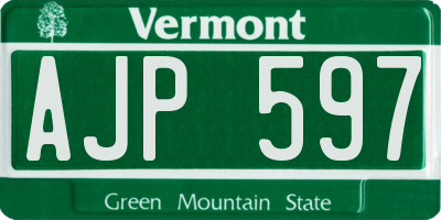 VT license plate AJP597