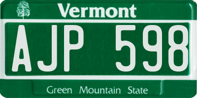 VT license plate AJP598