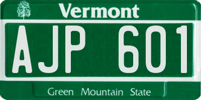 VT license plate AJP601