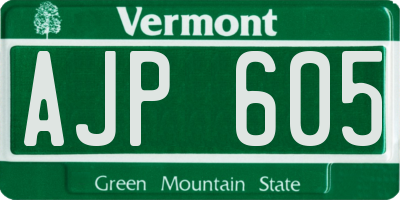 VT license plate AJP605