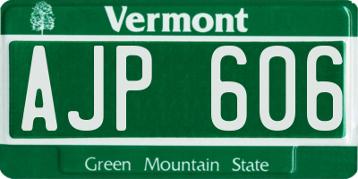 VT license plate AJP606