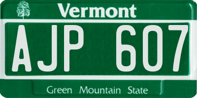 VT license plate AJP607