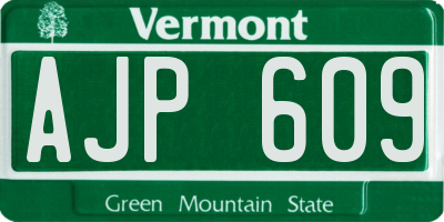 VT license plate AJP609