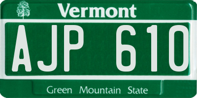 VT license plate AJP610