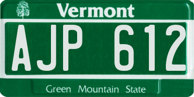 VT license plate AJP612
